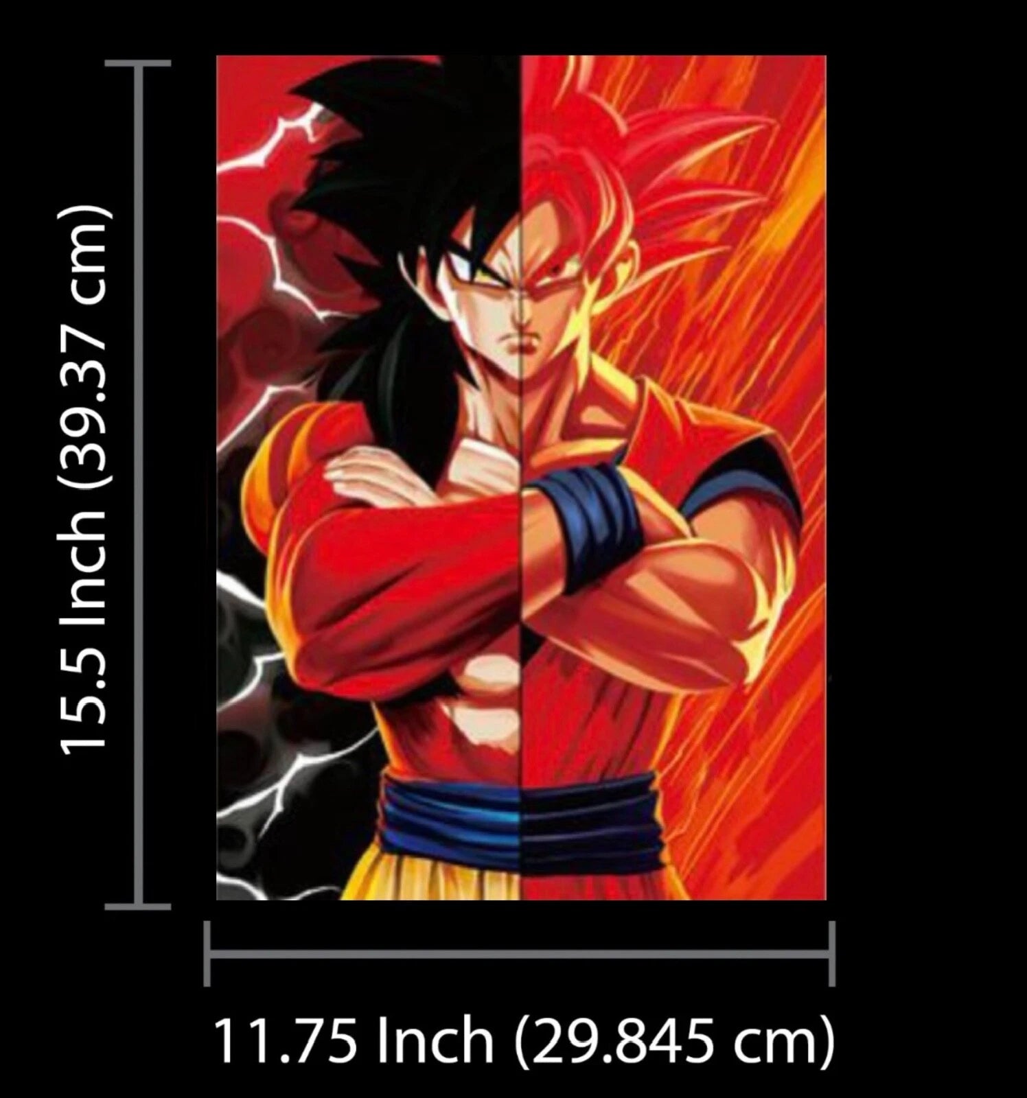 Goku,3D Lenticular Effect- Anime Dragon Ball Z Poster, 3 In One