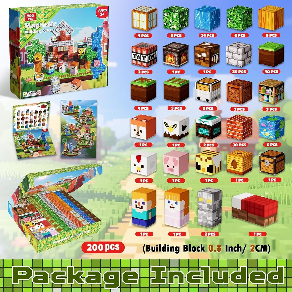 Forest Landscape Creative DIY Cube Set - 200 Pieces