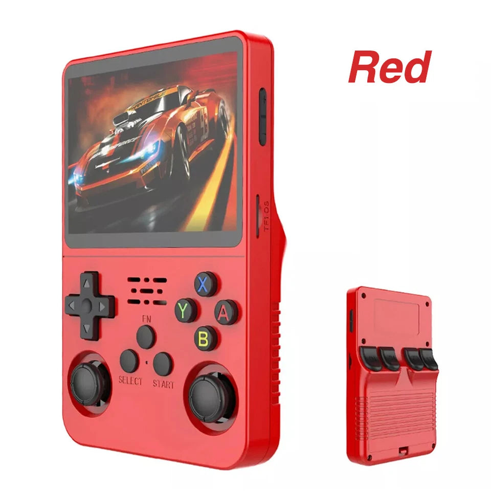 Open Source R36S Retro Handheld Video Game Console  128G  20000+ Games - RED