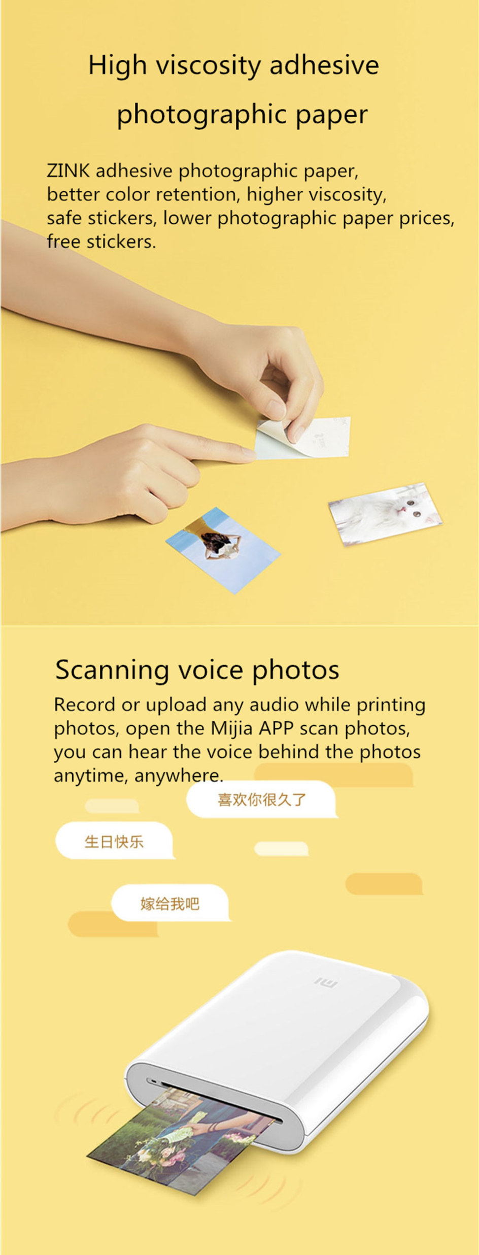 Xiaomi Bluetooth AR Portable Photo Printer with 5 Photo Sheets