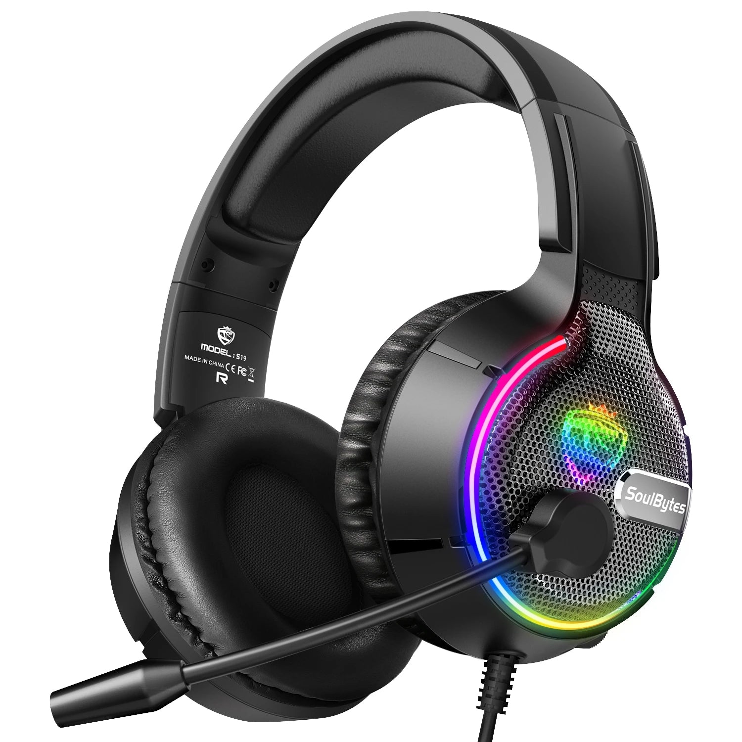 Soulbytes RGB LED Light Display Wintory  Gaming Headset For Ps4 ps5 Xbox PC Nintendo Switch