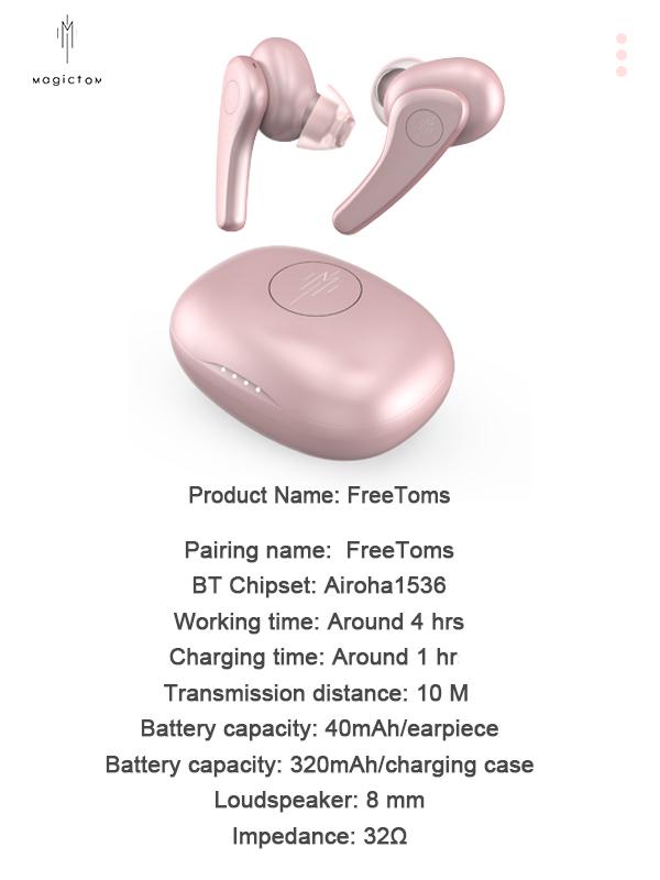 Magic TOM Premium  Wireless Noice Cancelling In-Ear airpod  Black