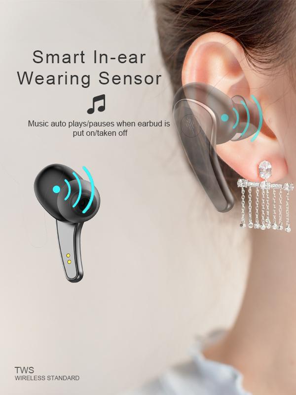 Magic TOM Premium  Wireless Noice Cancelling In-Ear airpod  Black