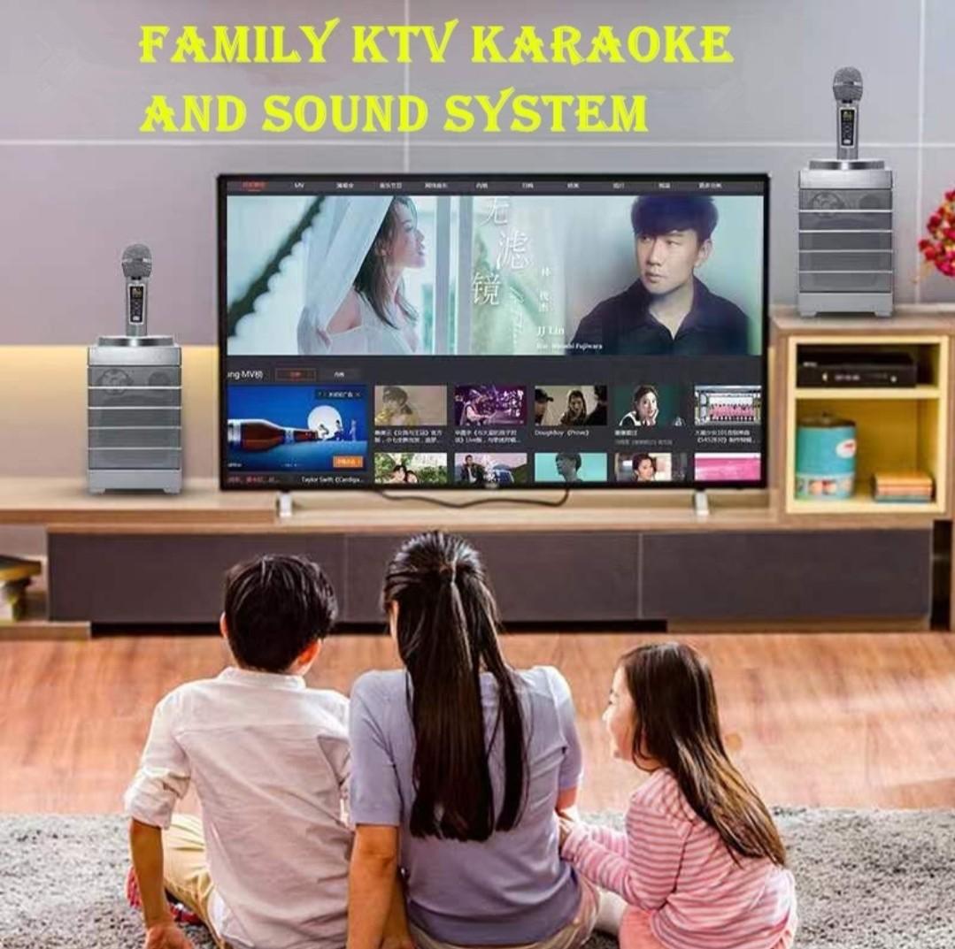 SDRD SD-128 BLUETOOTH SPEAKER Dual Wireless Microphone Karaoke Portable Speaker