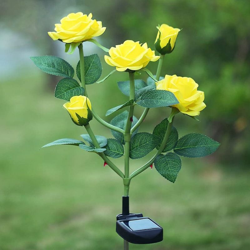 Solar Rose Light Lamp yellow Rose Flower