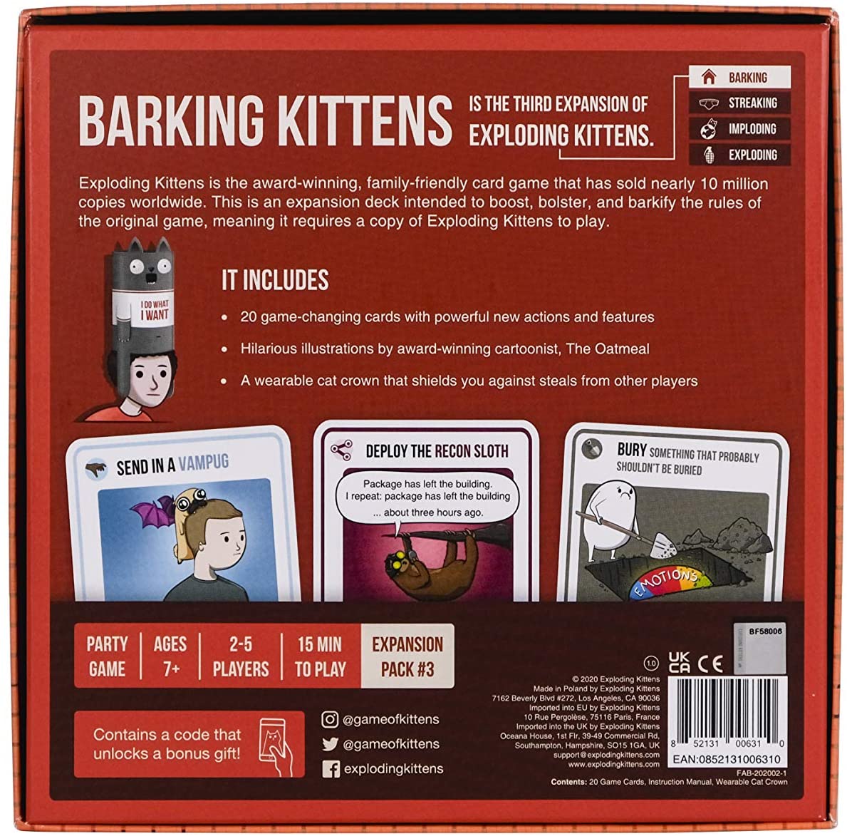 Barking Kittens (3rd Exploding Kittens Expansion)