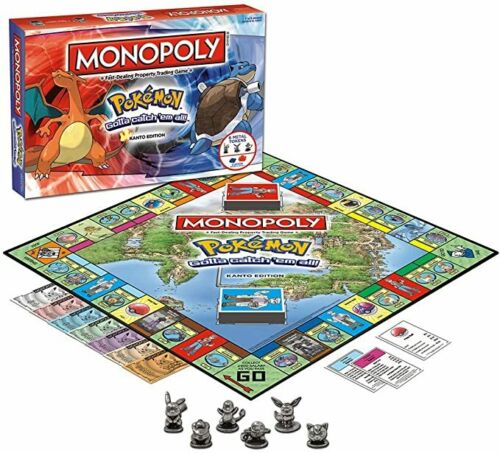 Monopoly Pokemon Edition with 6 Metal Tokens for family kids Game