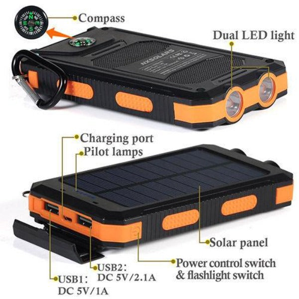 iTEQ Portable Solar Panel Power Bank 10000mAh