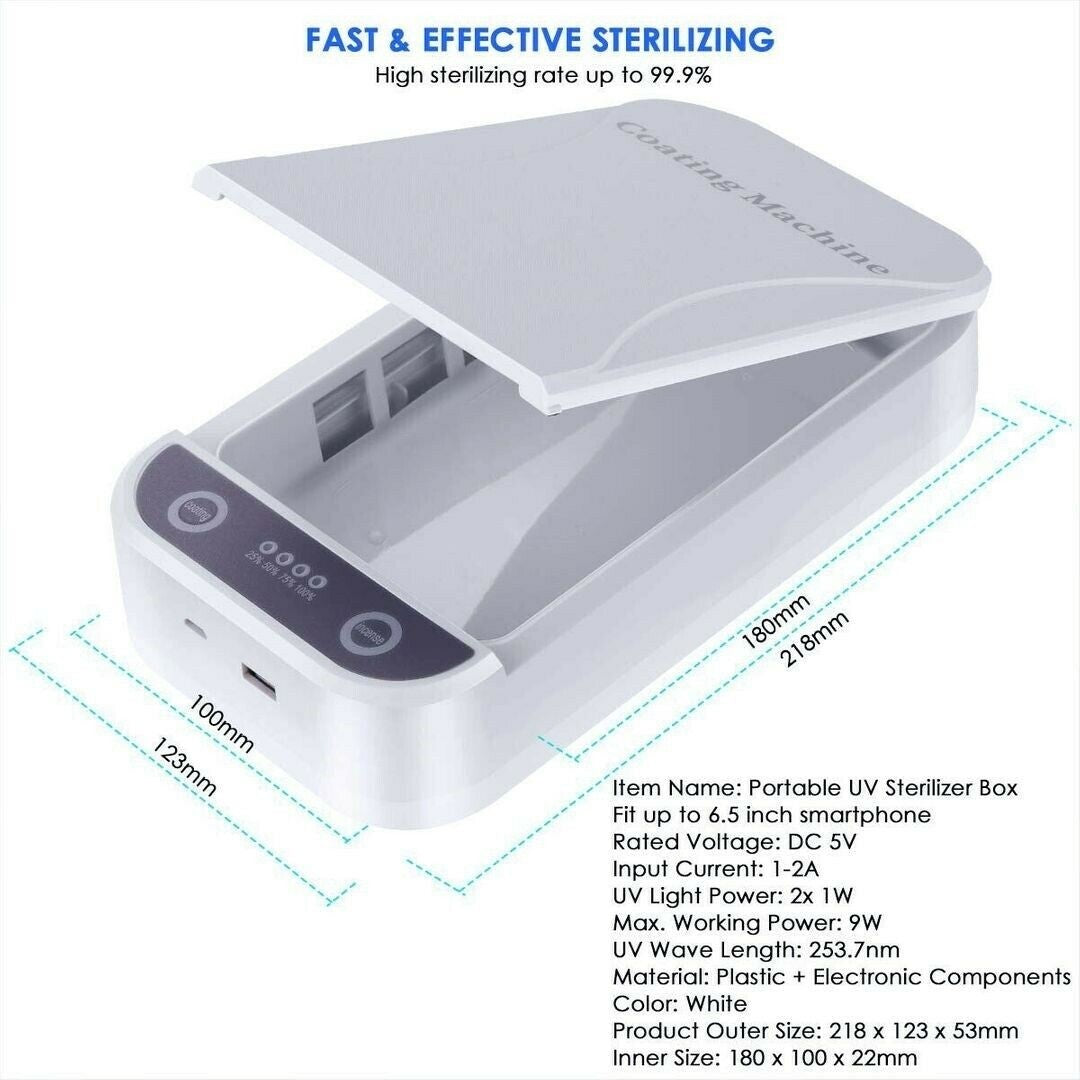 UV Ultraviolet Light Cleaner Storage Box Tool For Cell Phone Jewelry Cleaning