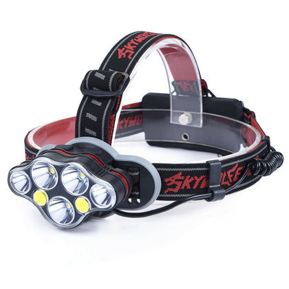 iTEQ Headlight red COB LED Head Lamp USB Rechargeable Headtorch 8 light