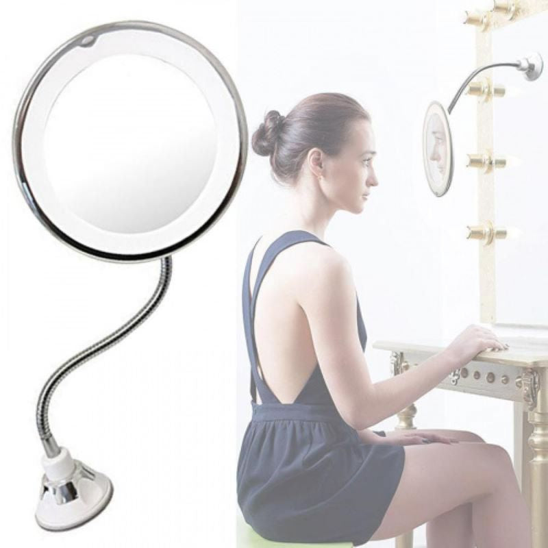 Makeup Mirror Magnifying Ultra Flexible Mirror LED Light  Suction Cup -High Quality