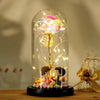 Present LED 24k Goldleaf Rose Bear Flower Glass Lamp Light