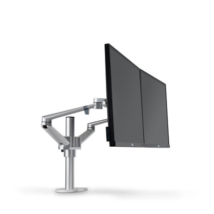 TEQ Aluminum 3 in 1 Height Adjustable Desktop Dual Arm 17-32 inch Monitor Holder+10-17 inch Laptop Stand +14 inch Tablet Mount