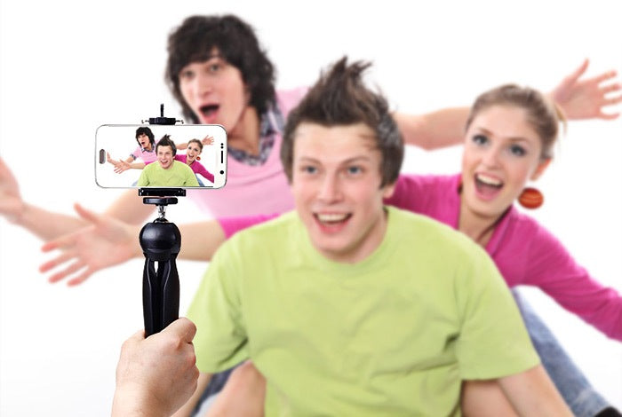 Yunteng YT-228 Mini Selfie Tripod + Phone Holder Clip for SLR Camera DVR Phone