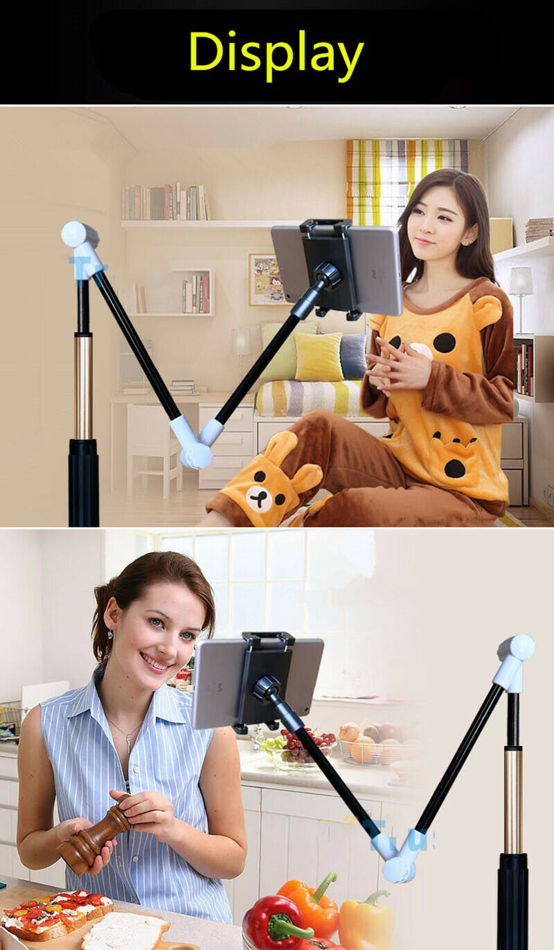 iTEQ Heavy duty Metal Bed & table holder for iphone  ipad  up to 12.9 inch With Soft Tube