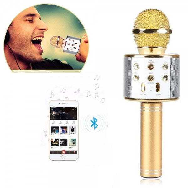 WSTER WS-858 version 2 Wireless Bluetooth Karaoke Microphone Speaker KTV Handheld Player