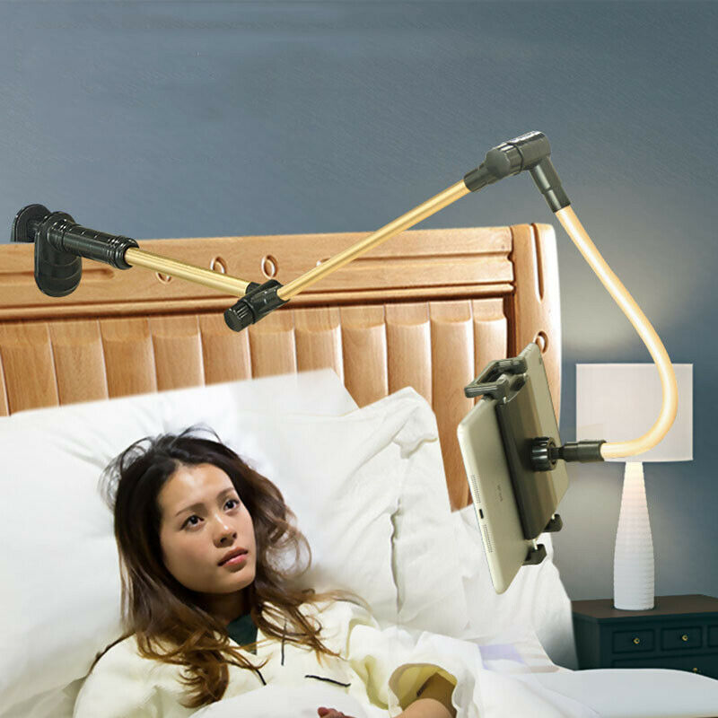 iTEQ Heavy duty Metal Bed & table holder for iphone  ipad  up to 12.9 inch With Soft Tube