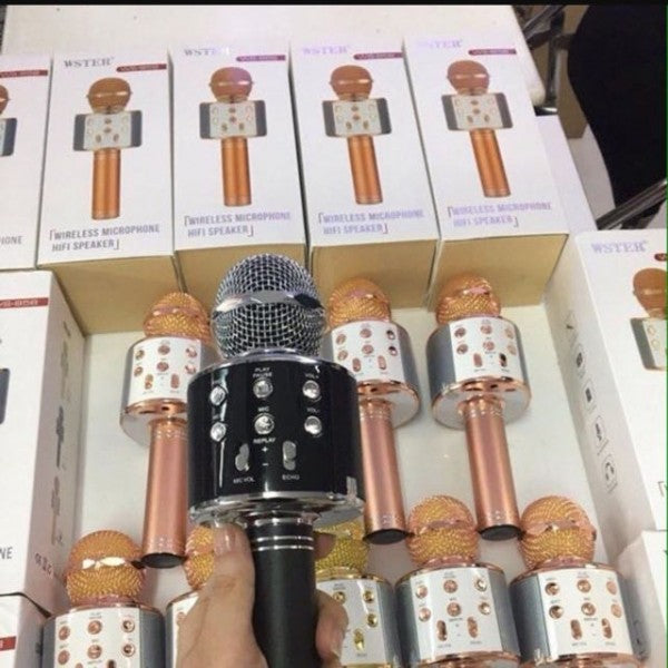 WSTER WS-858 version 2 Wireless Bluetooth Karaoke Microphone Speaker KTV Handheld Player