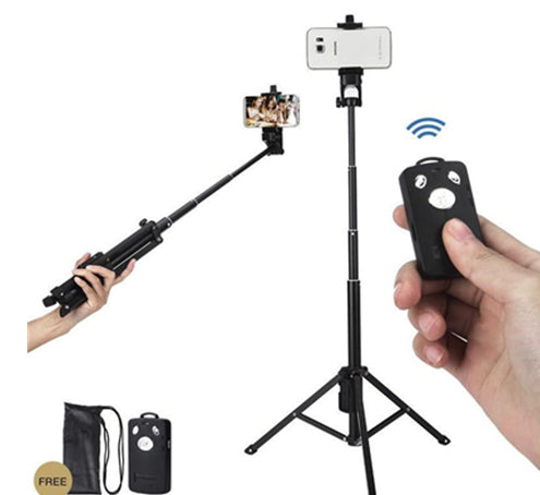 Yunteng aluminium Phone Camera Tripod Selfie Stick Monopod Bluetooth wireless