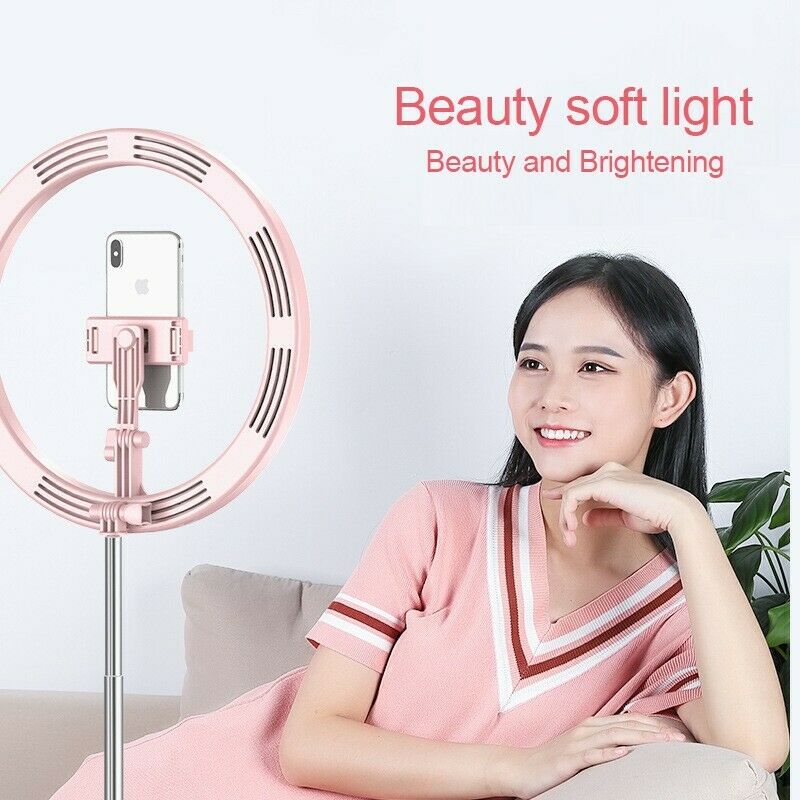 Ring Fill Light with Stand Phone Holder For Vlog Makeup Photographer StudioPremium Quality -white