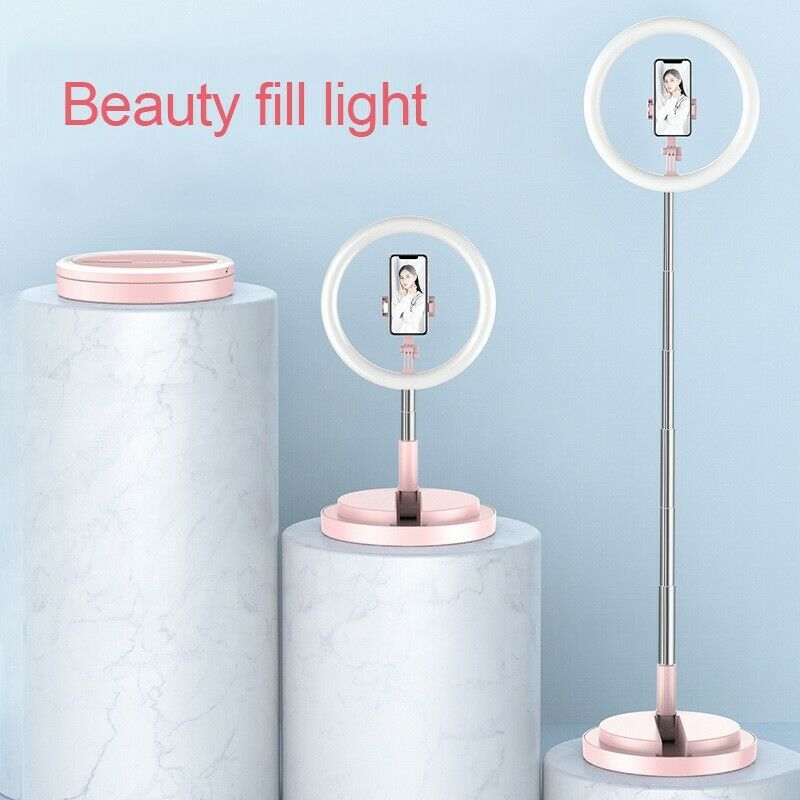 Ring Fill Light with Stand Phone Holder For Vlog Makeup Photographer StudioPremium Quality -white
