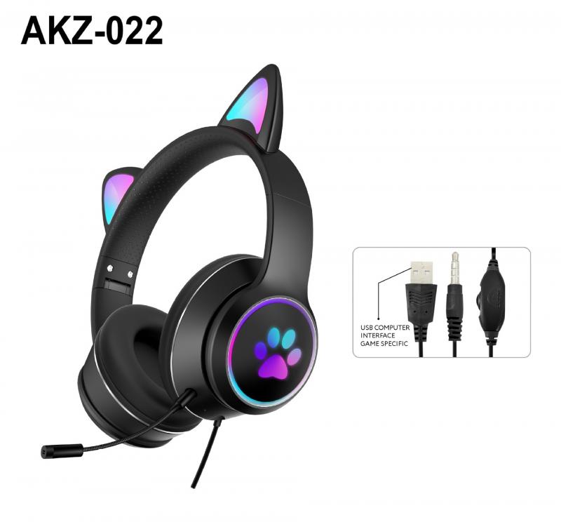 iTEQ Wired Cat Ear Gaming Headset With Microphone Adult Kids Gift for PC PS4 PS5 Nintendo Switch