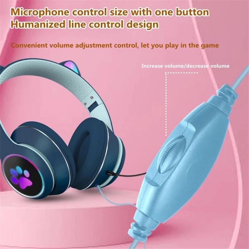 iTEQ Wired Cat Ear Gaming Headset With Microphone Adult Kids Gift for PC PS4 PS5 Nintendo Switch