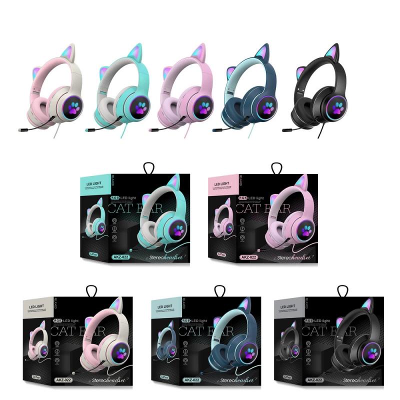 iTEQ Wired Cat Ear Gaming Headset With Microphone Adult Kids Gift for PC PS4 PS5 Nintendo Switch