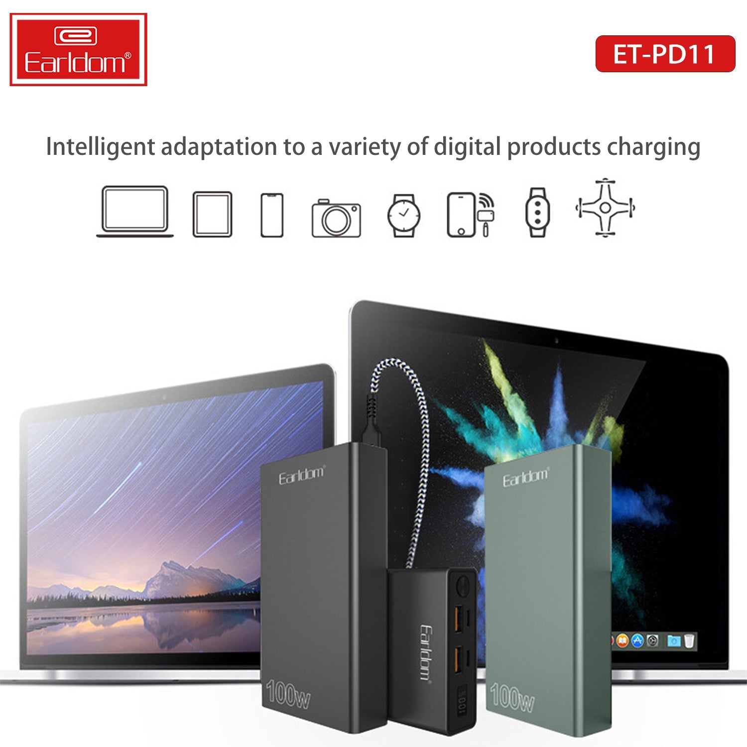 Super Power Bank 20000mAh 100W For iPhone iPad Laptop