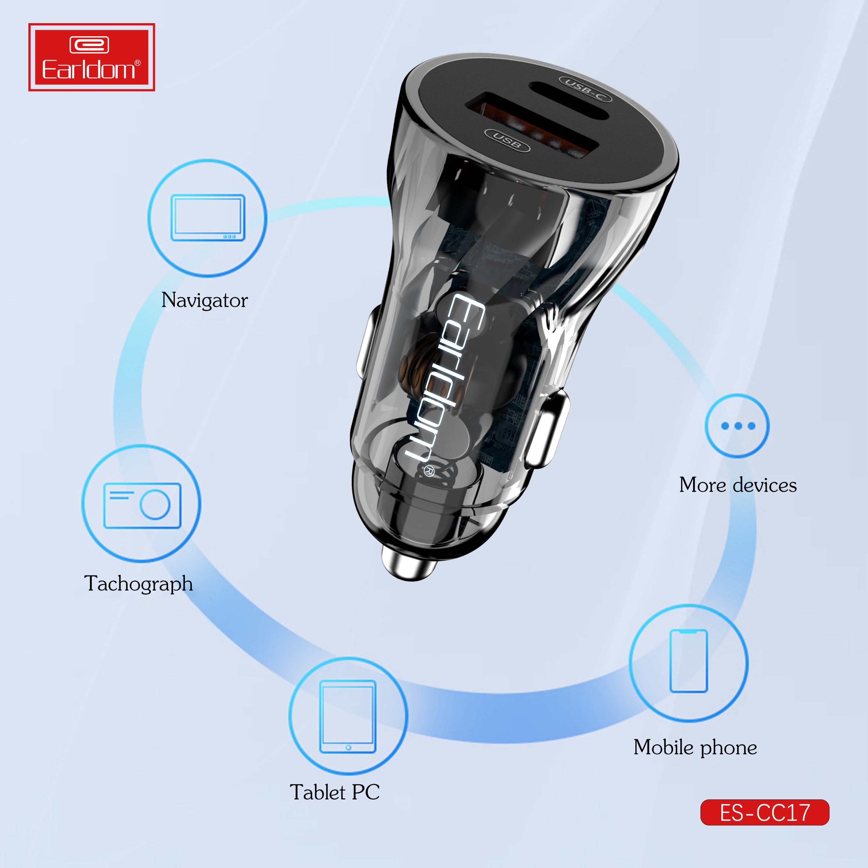 Boost Up Charge 48W Dual USB and USB C Car Charger