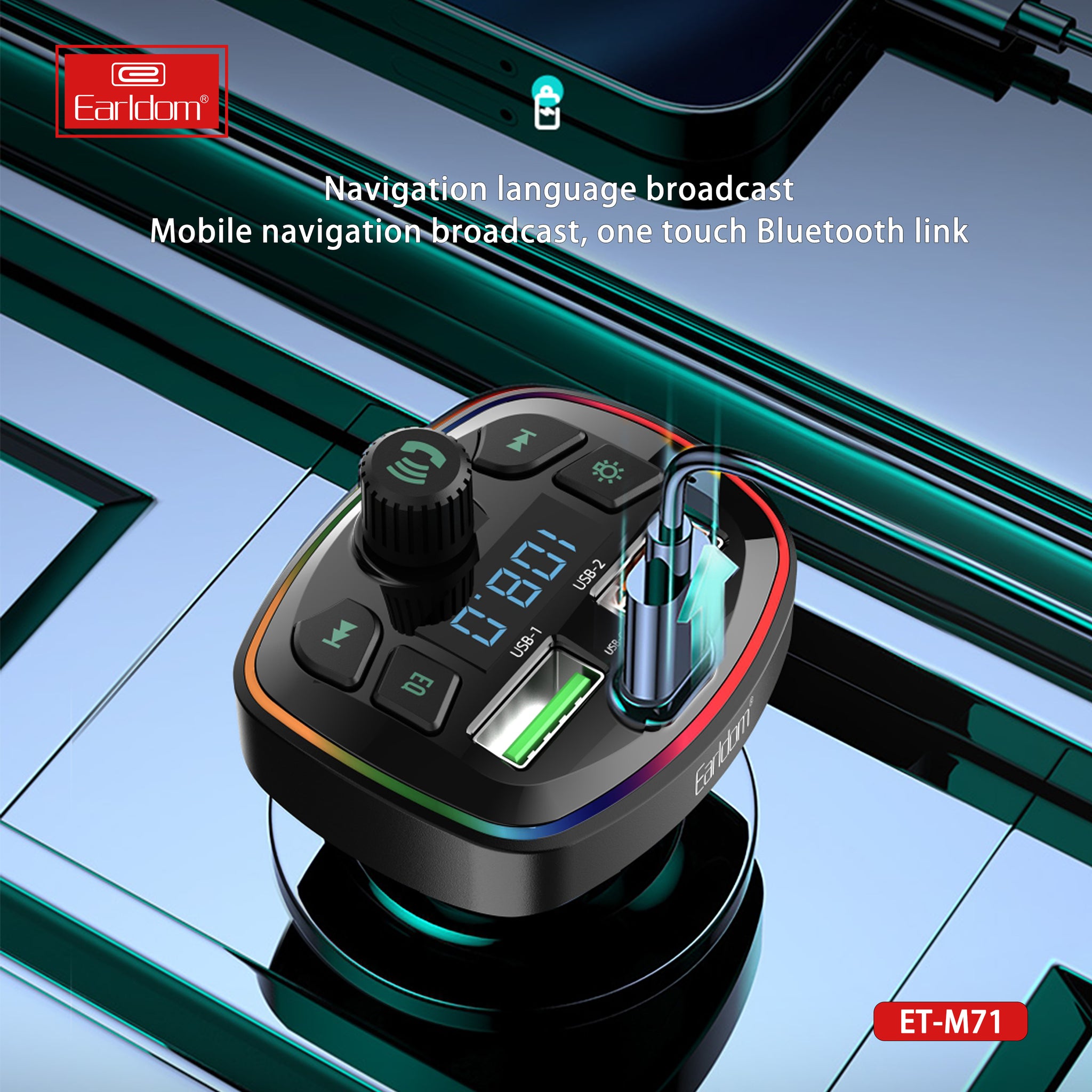ET-M71 FM Transmitter Bluetooth Car kit