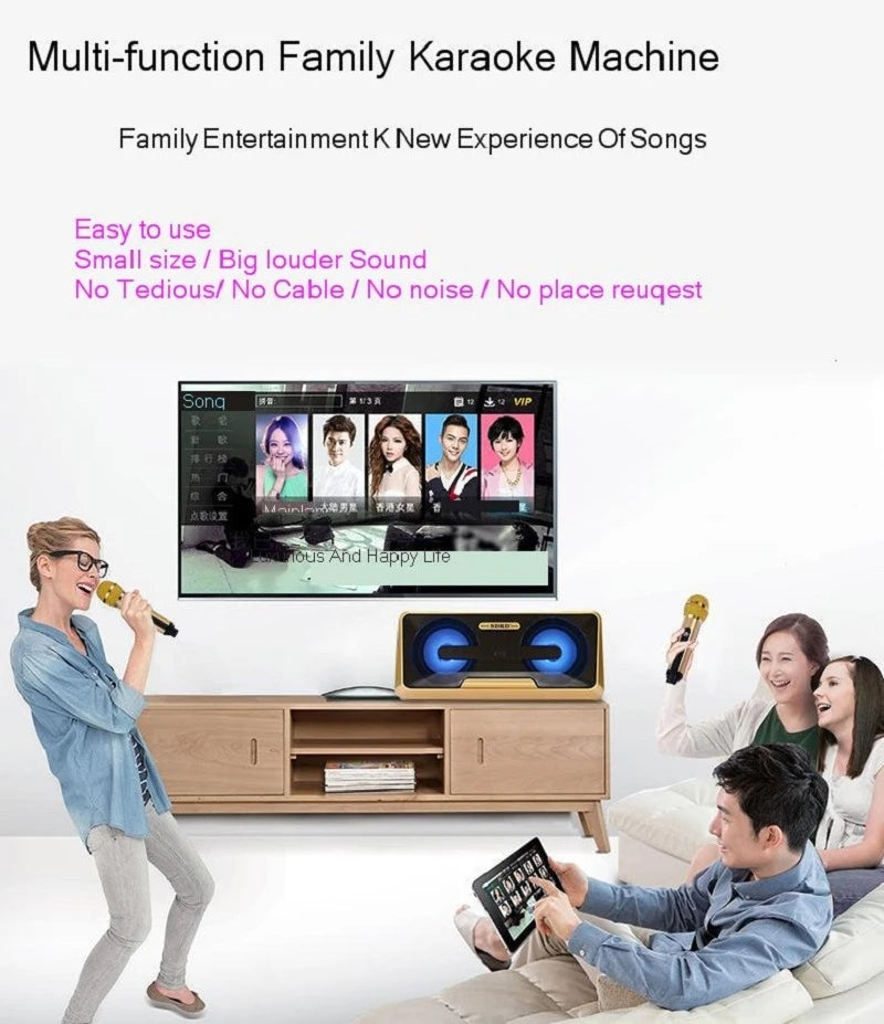 Wireless Karaoke Microphone Bluetooth Speaker Mic Youtube phone ipad TV