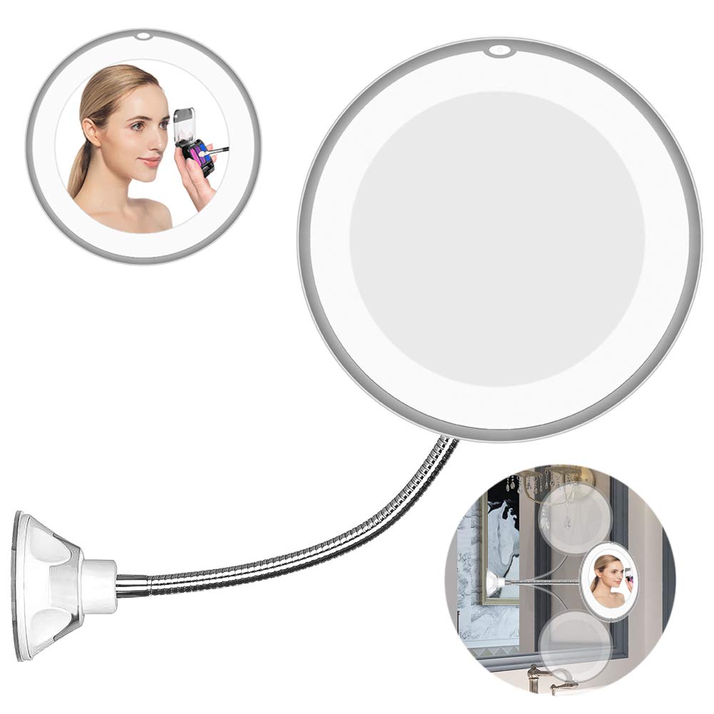 Makeup Mirror Magnifying Ultra Flexible Mirror LED Light  Suction Cup -High Quality