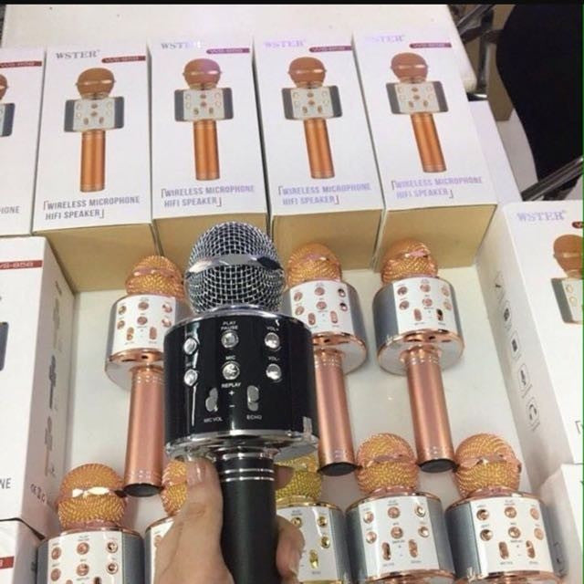 WSTER WS-858 version 2 Wireless Bluetooth Karaoke Microphone Speaker KTV Handheld Player