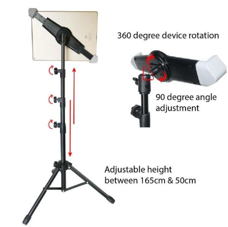 iTEQ Adjustable Floor Tripod Stand Carrying Holder for 7-14.5 inch iPad Pro Tablet
