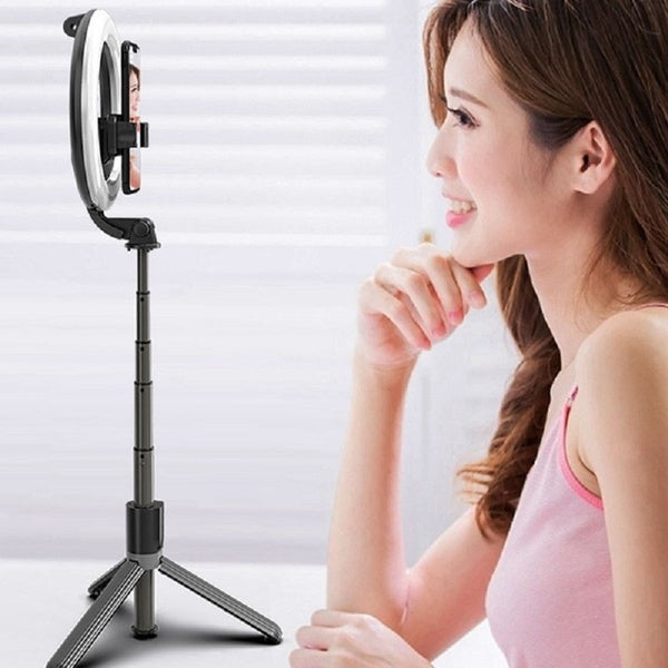 Extendable Selfie Stick Tripod LED Ring Light Bluetooth