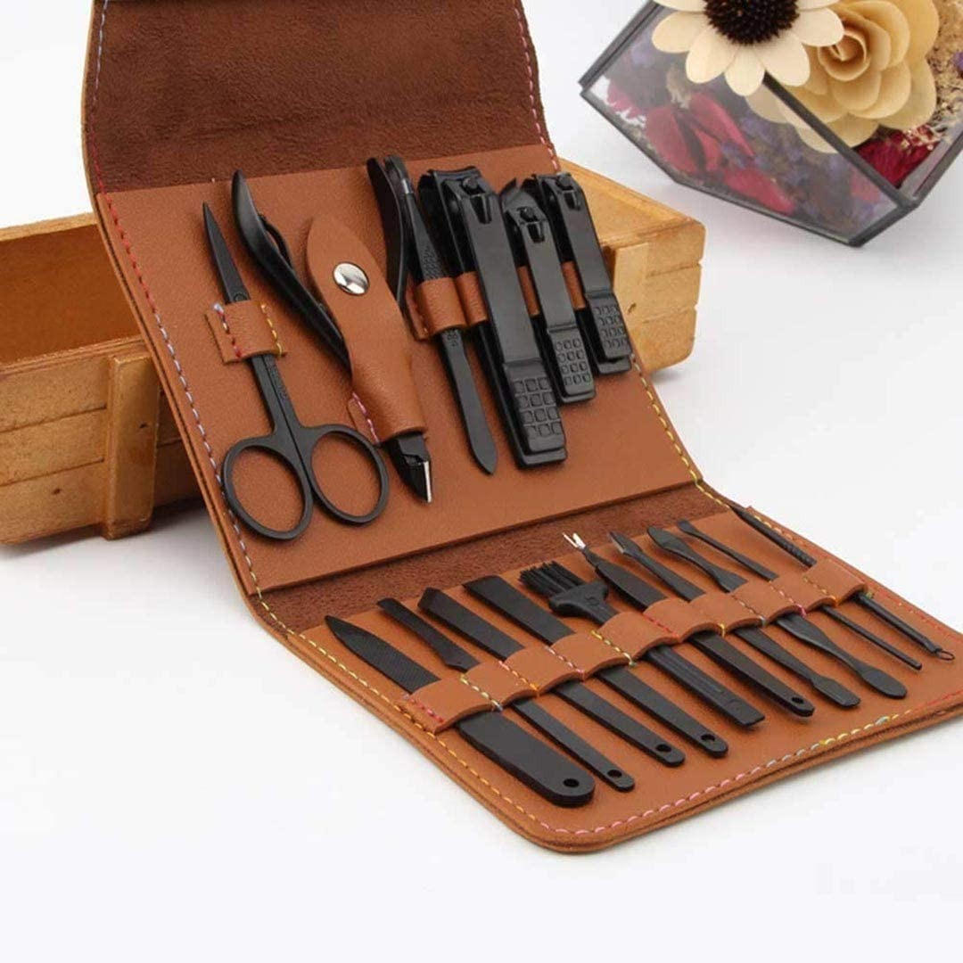 16pcs Nail Clipper nail scissors  Pedicure Cuticle Remover Nail File Manicure Set
