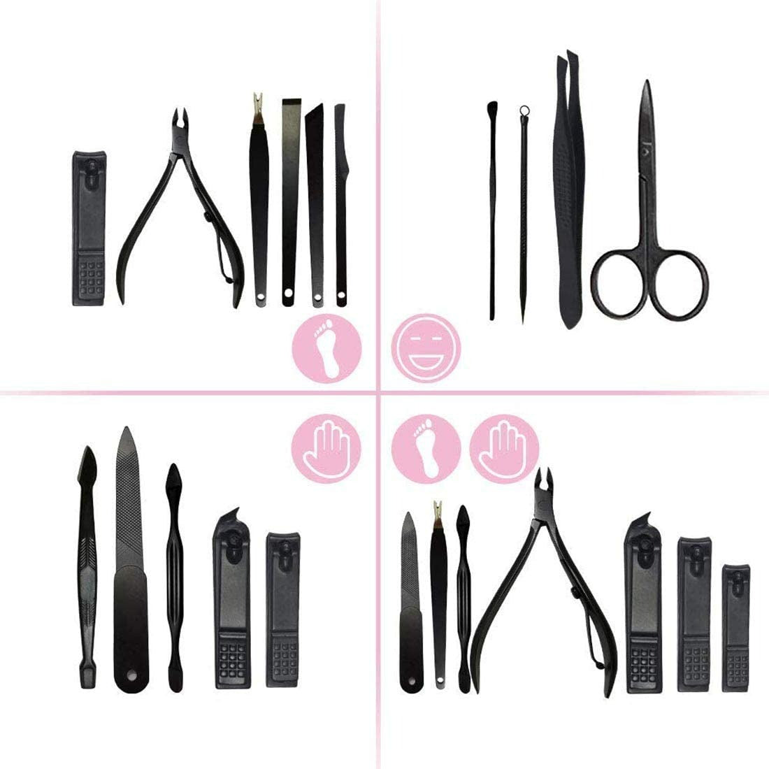16pcs Nail Clipper nail scissors  Pedicure Cuticle Remover Nail File Manicure Set