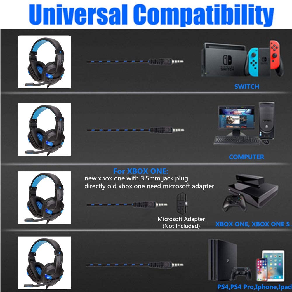 Gaming Headset With Mic for ps4 xbox nintendo switch PC fornite game
