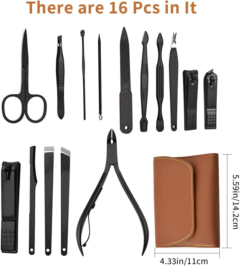 16pcs Nail Clipper nail scissors  Pedicure Cuticle Remover Nail File Manicure Set