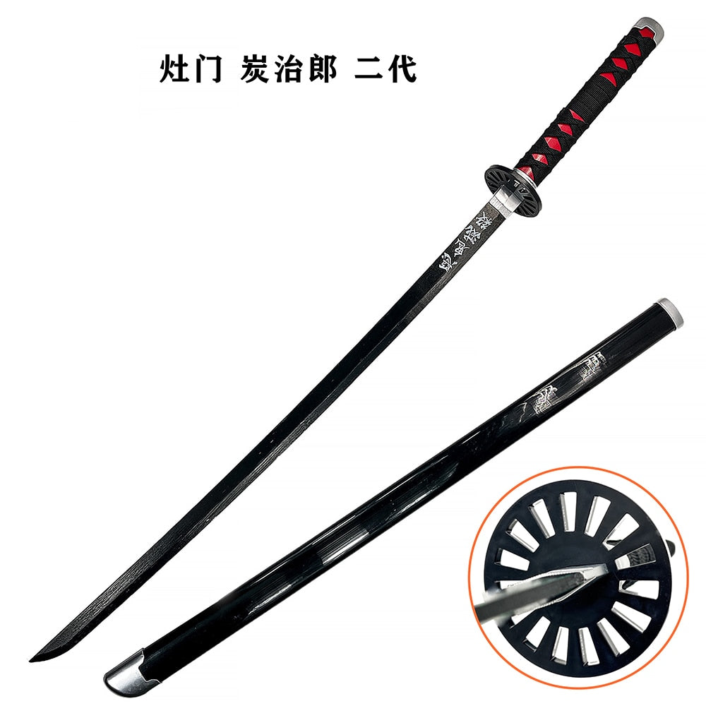 Demon Slayer Anime Wood Sword Party Cosplay Larp Sword Tanjiro Kamado 104CM