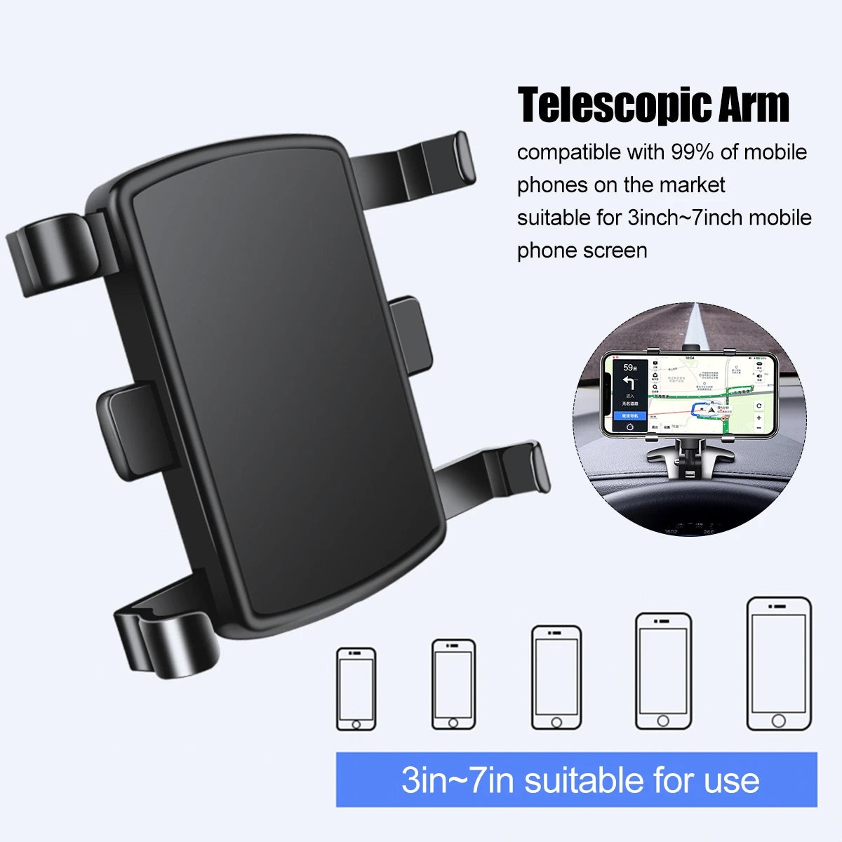 ITEQ Car Mobile Phone Holder 360°  Clip On Dashboard /Sun Visor/Rearview Mirror Stand