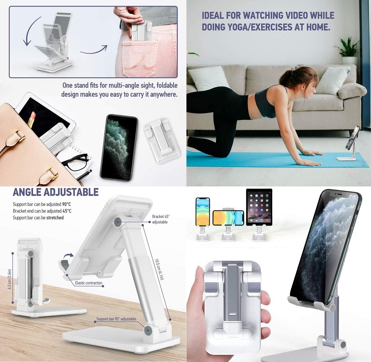 Earldom Universal Phone Stand 360 Degree Rotating Clamp For All SmartPhones