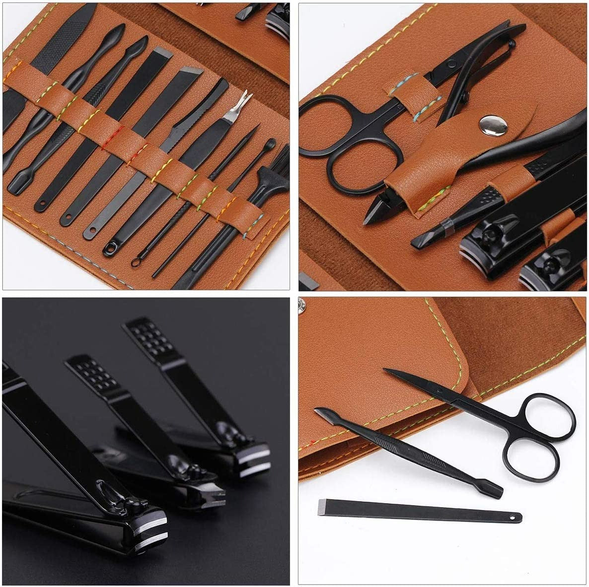 16pcs Nail Clipper nail scissors  Pedicure Cuticle Remover Nail File Manicure Set