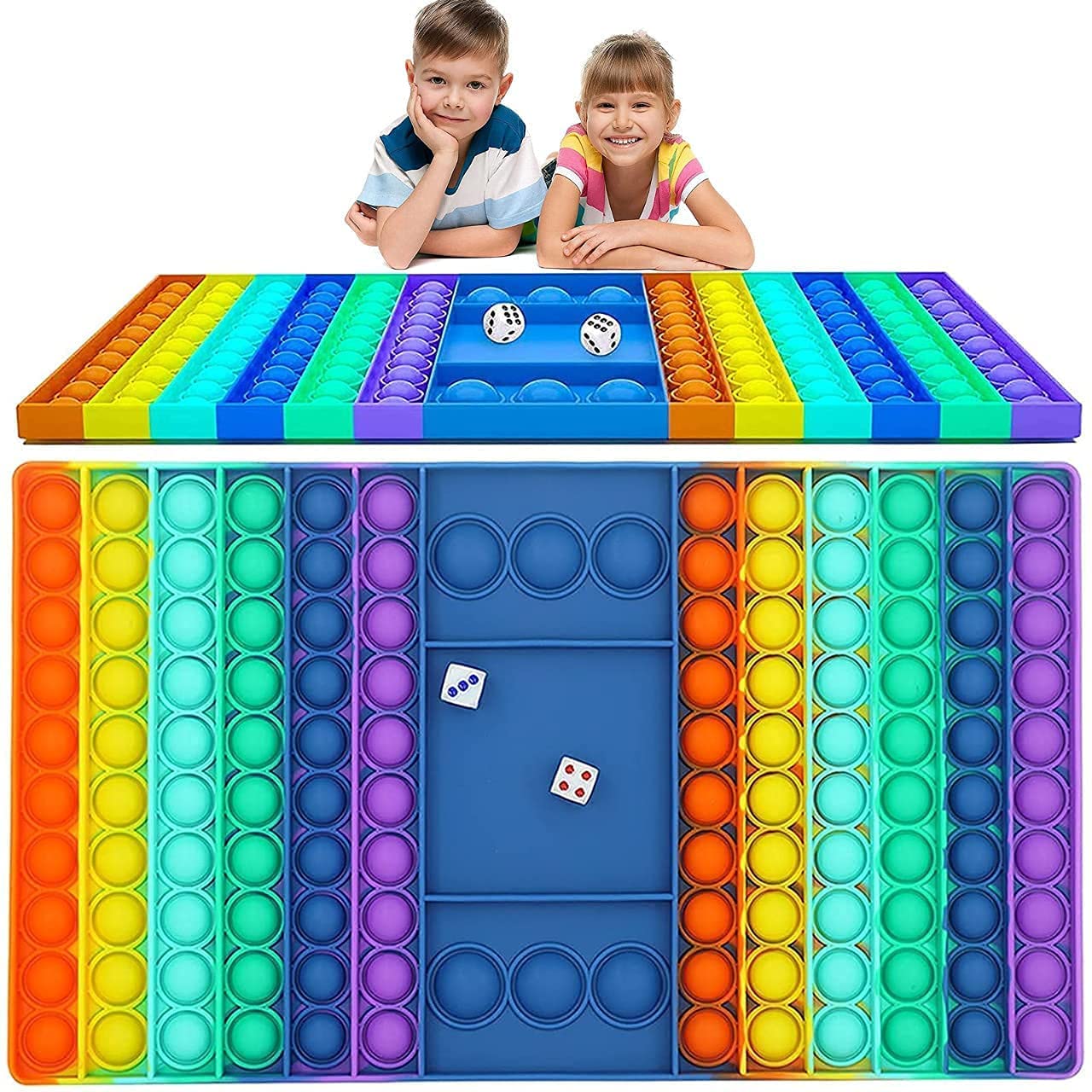 Big Pop Game Fidget Toy Rainbow Chess Board Push Bubble