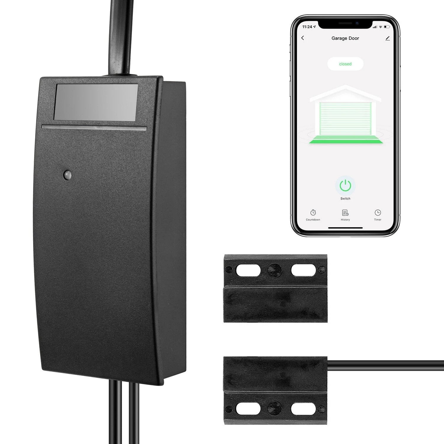 Tuya WIFI Smart Garage Door Controller Remote Control Voice Timing Controller