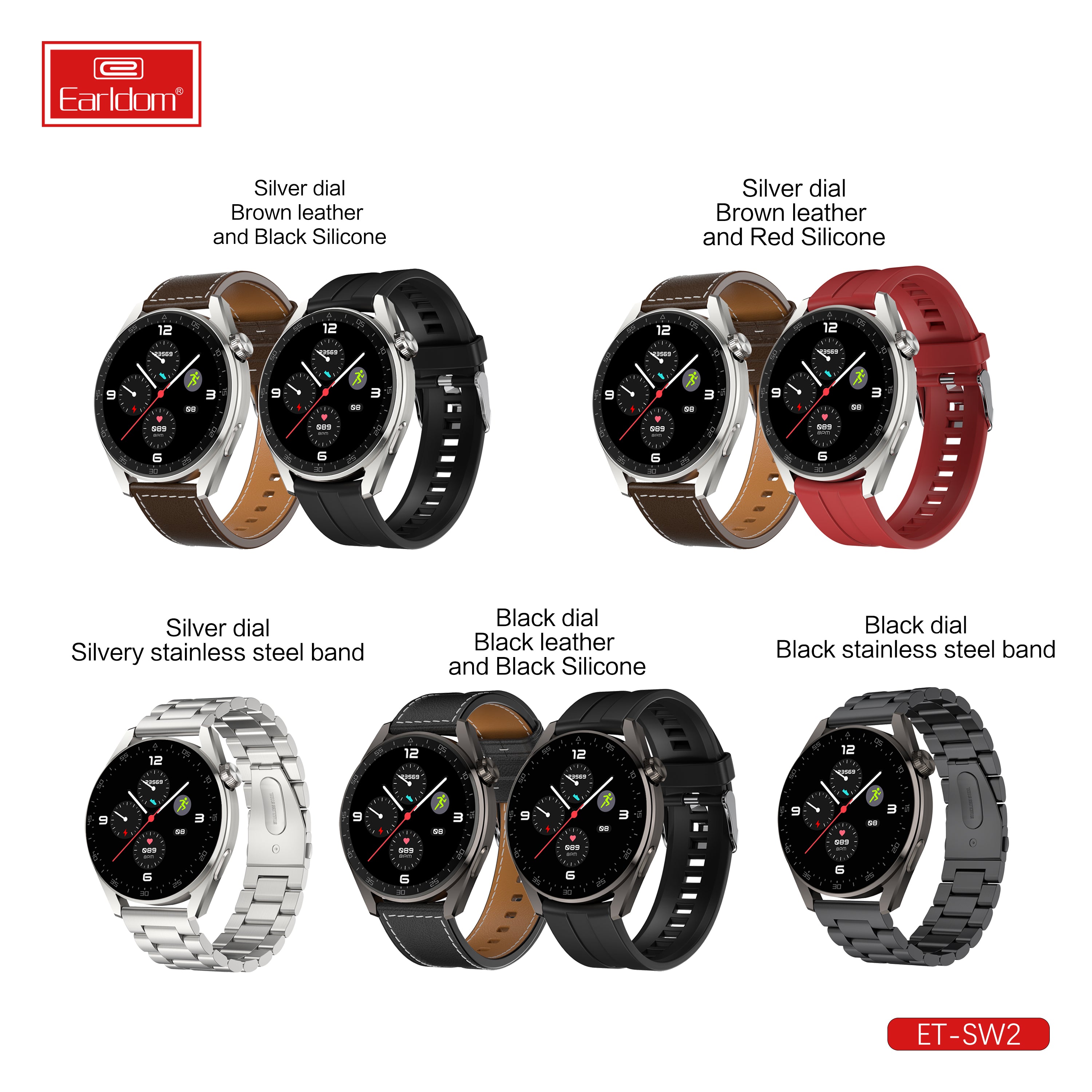 Earldom ET-SW2 Smart watch with Heart rate sensor