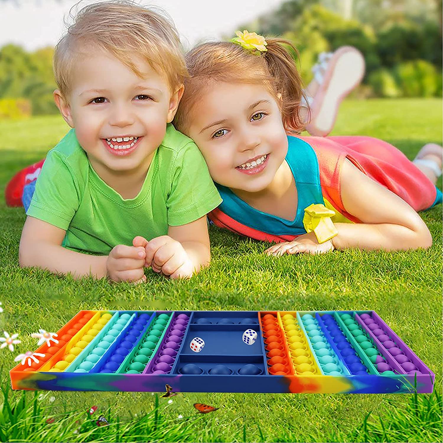 Big Pop Game Fidget Toy Rainbow Chess Board Push Bubble