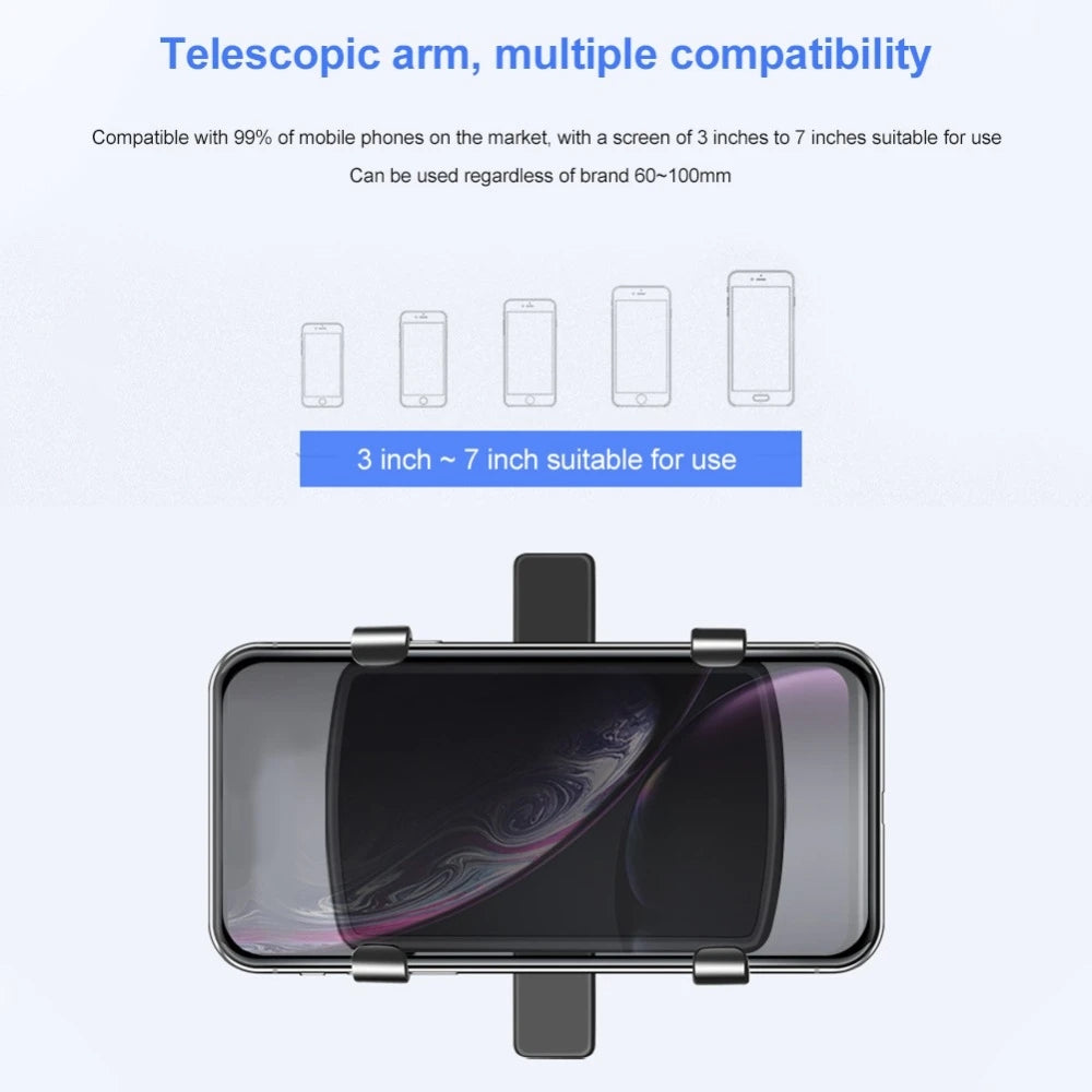 Universal 360° Rotatable Car Dashboard Sun Visor Rear View Mirror Mobile Phone Holder Stand for 3-7 inch