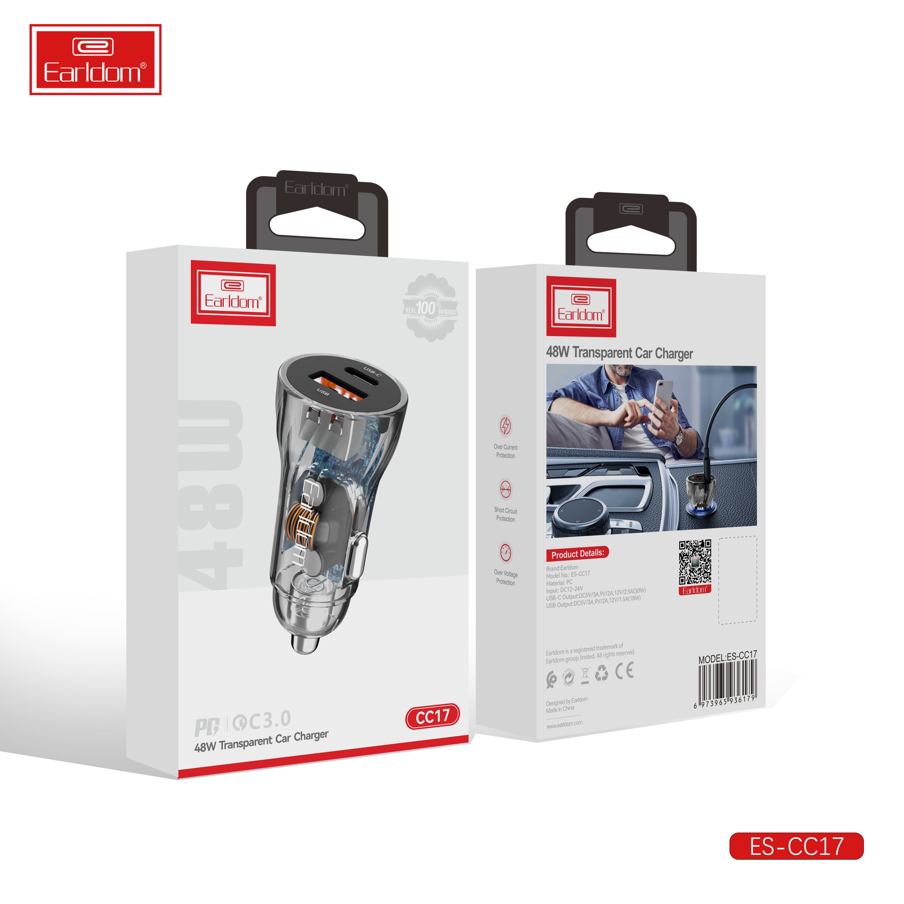 Boost Up Charge 48W Dual USB and USB C Car Charger